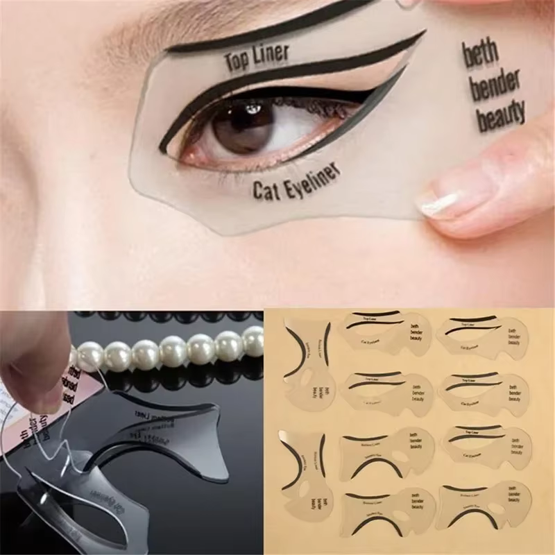 Pochoirs pour Eyeliner ailés, modèles de modèles, outil de mise en forme des sourcils, carte de modè