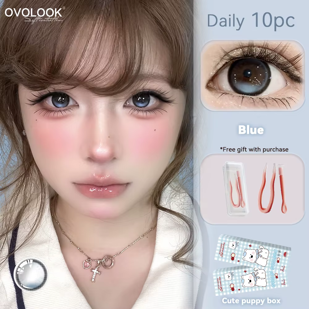 OVOLOOK - Lentilles Toriques Quotidiennes Jetables Pure Desire Watery, Conçues pour les Yeux Asiatiq