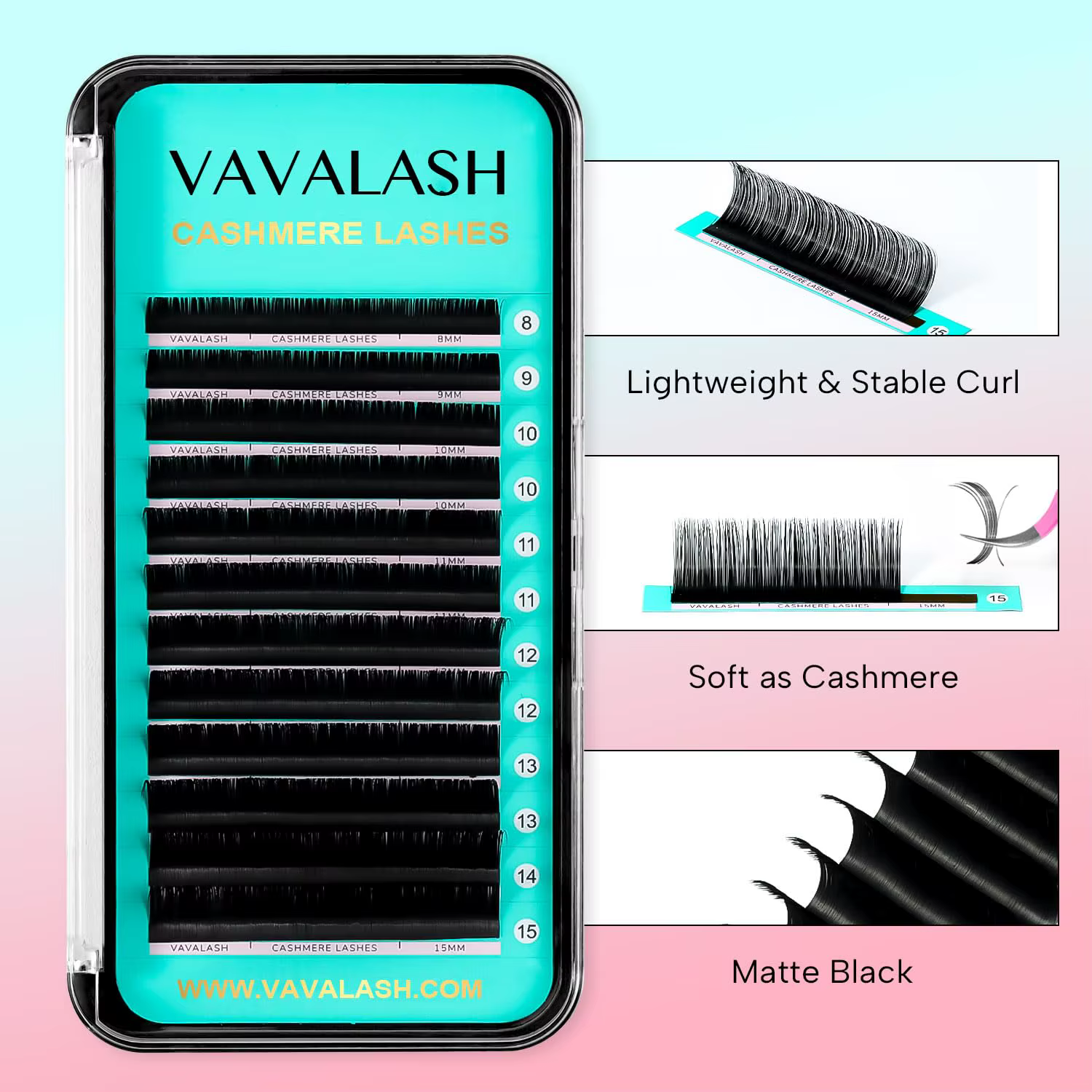 VAVALASH Vente en gros 5 plateaux/ensemble Cils en cachemire Volume naturel Extensions de cils class