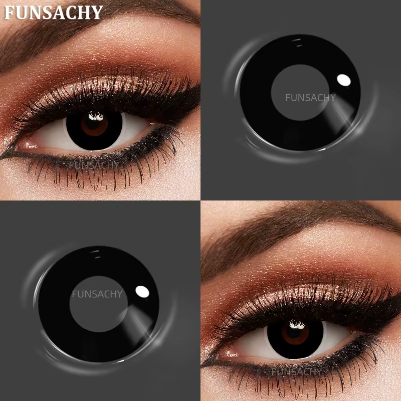 FUNSACHY Cosplay lentilles de Contact blanches pour les yeux lentille de jeu de rôle Anime Halloween