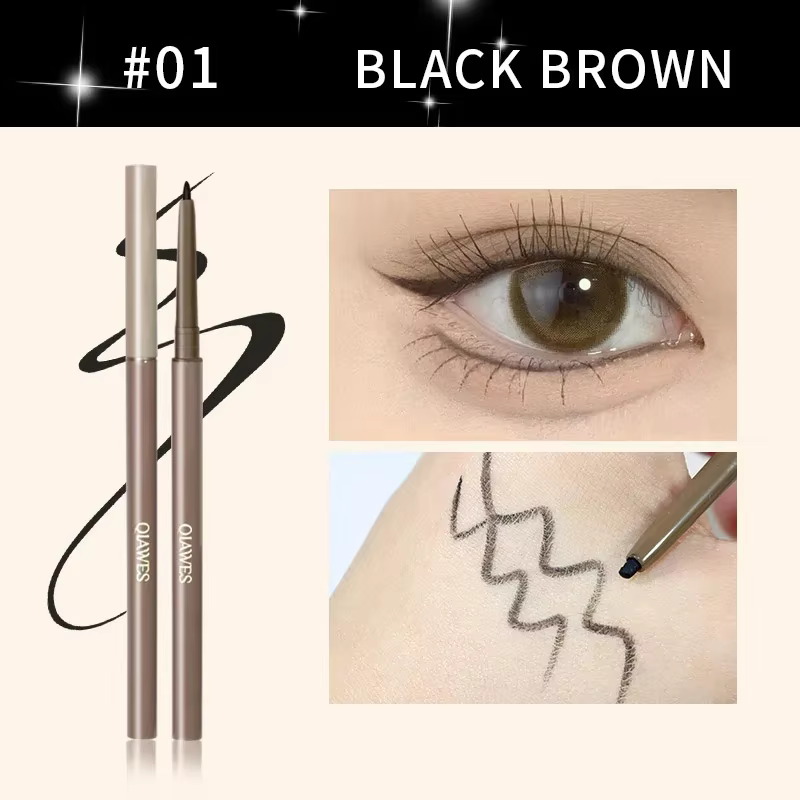Crayon Eyeliner Gel mince, Eyeliner imperméable, stylo ver à soie couché, lisse, imperméable, Anti-f