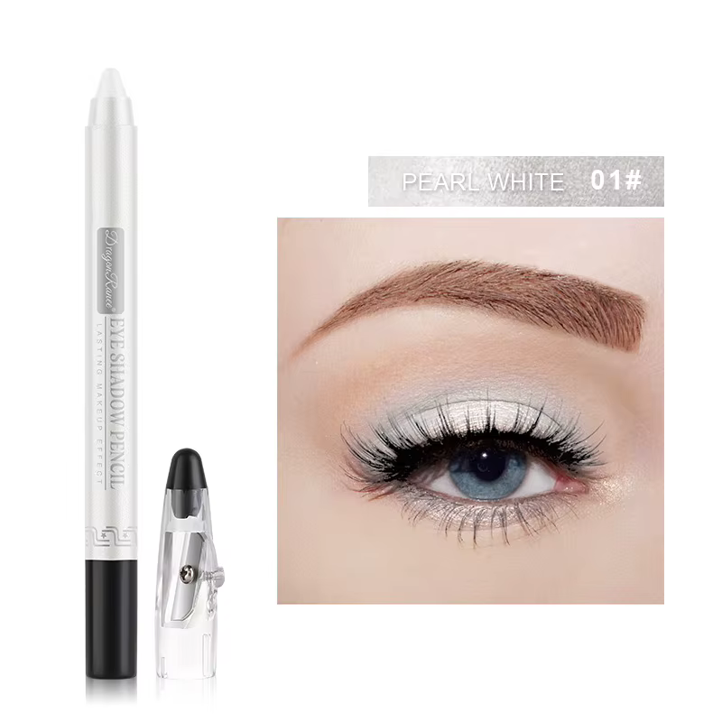 Crayon fard à paupières nacré, crayon liner scintillant effet ver à soie avec taille-crayon, stick f