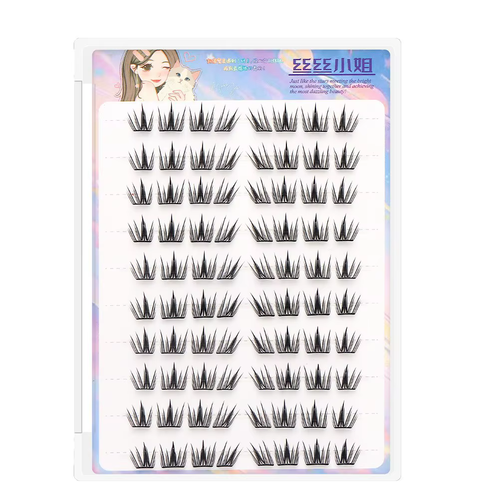 Idole Manga faux cils Style coréen groupe de filles Extension de cils en forme de U naturel agrandir