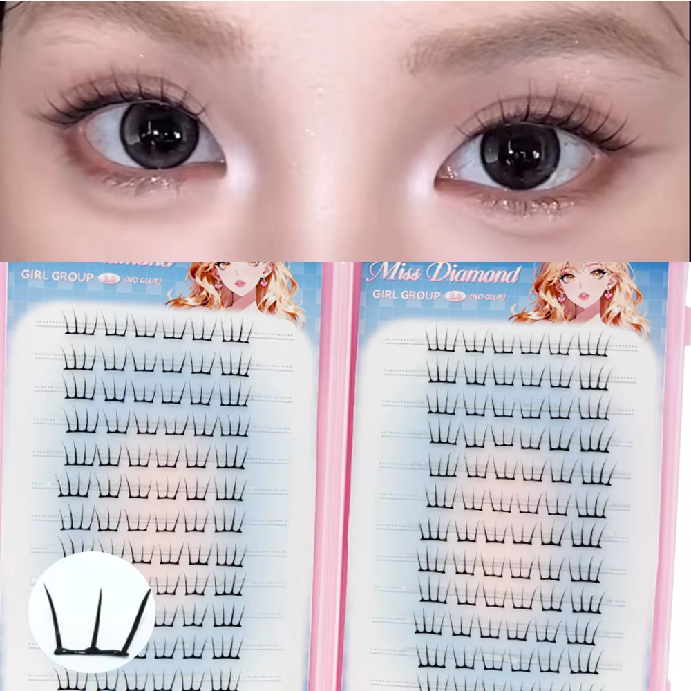 Cils de fée fins en flocons, faux cils style coréen pour filles idoles, extensions de cils naturels
