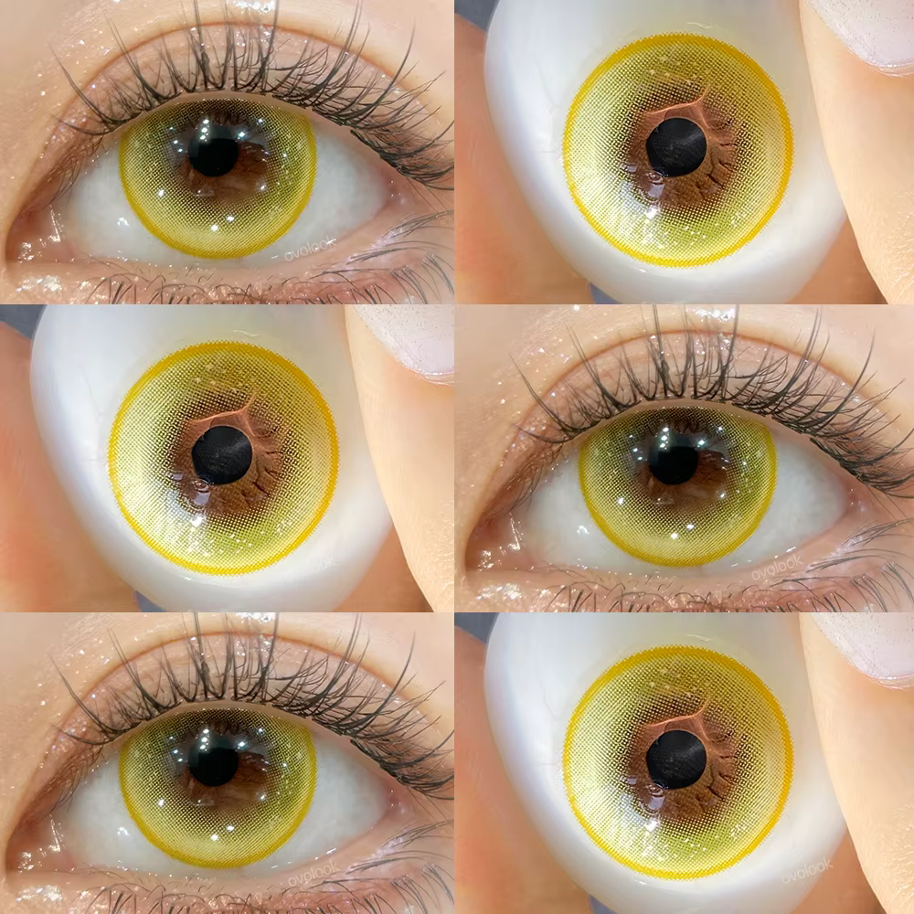 OVOLOOK-1Pair lentilles de Contact à motif spécial pour les yeux couleur beauté élèves Cosplay lenti