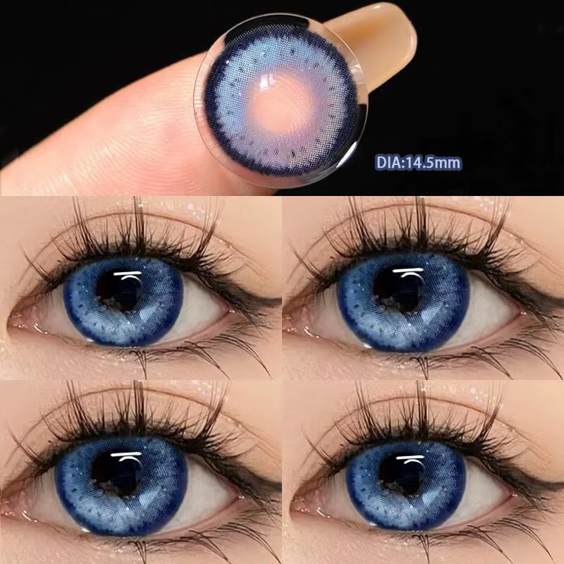 Lentilles colorées pour les yeux de myopie, 2 pièces, avec dioptrie, belles lentilles de Contact nat