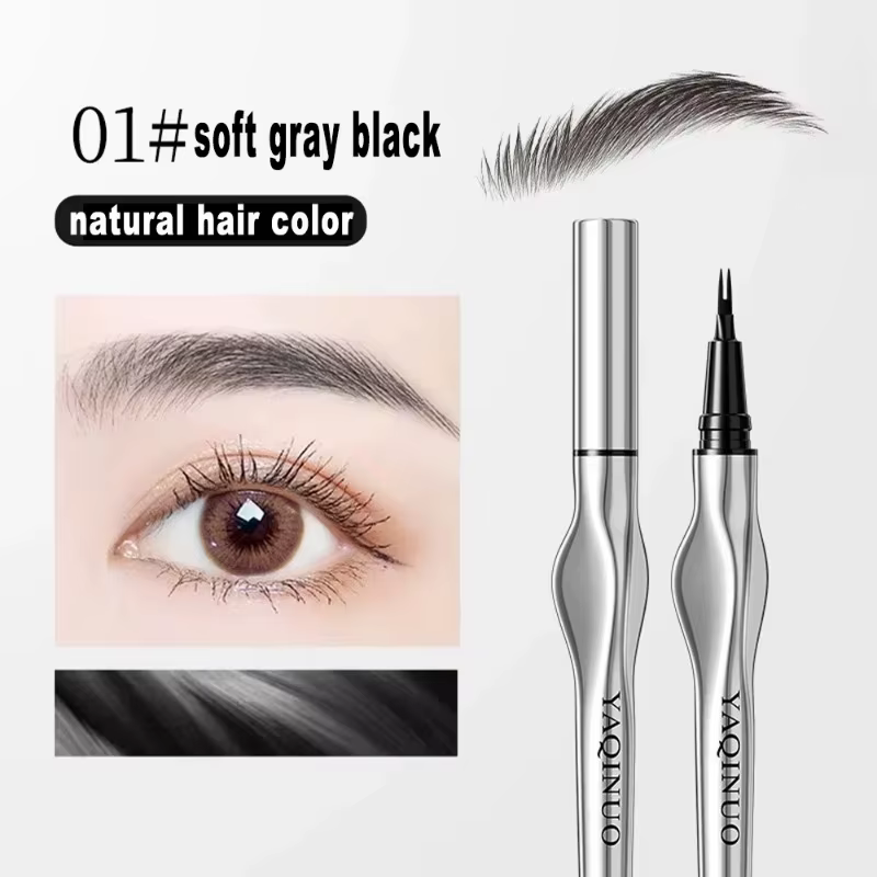 Crayon à sourcils 2 Points, longue durée, facile à saisir, tatouage, liquide fin, couché, ver à soie