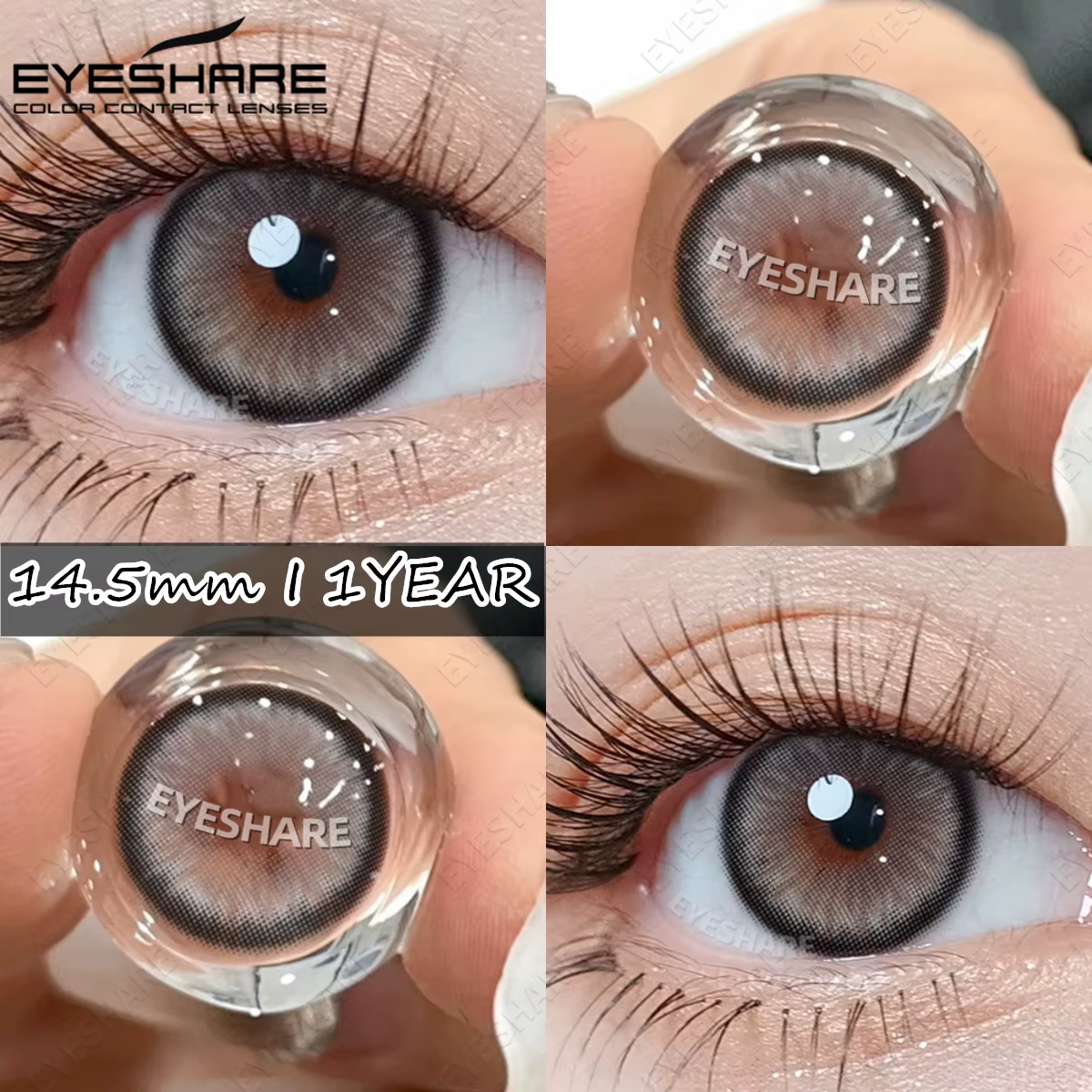 EYESHARE lentilles de Contact de couleur naturelle 0 ~-10.00 degrés avec dioptries Prescription marr