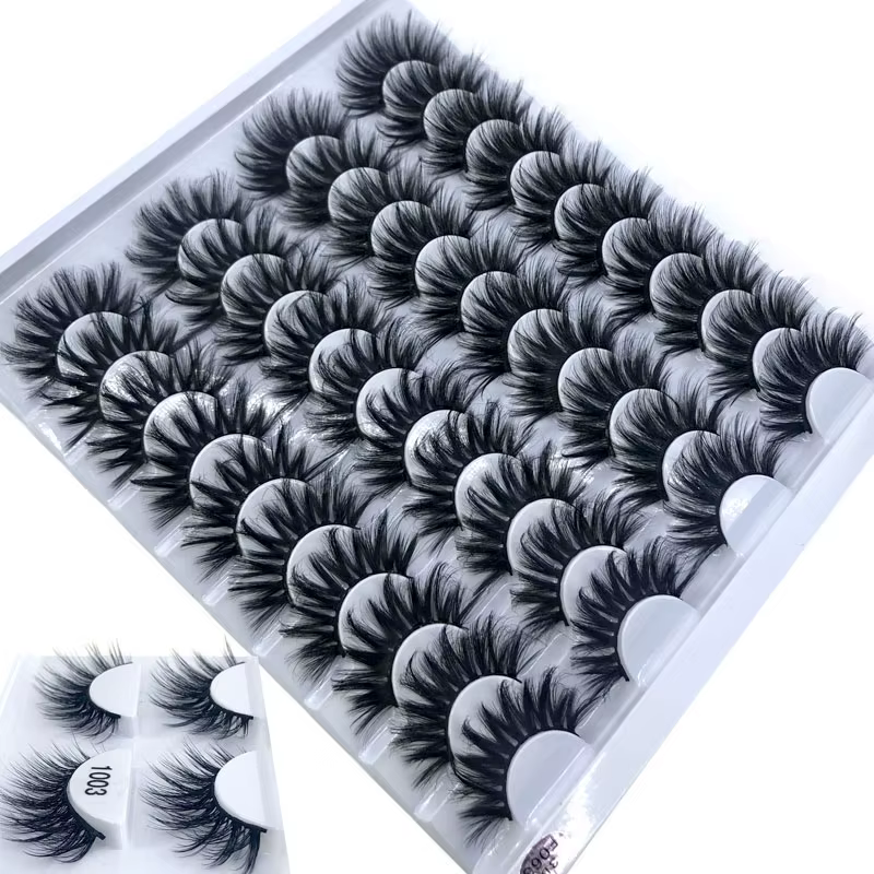 AMSDCN nouveaux 16/20 paires de cils 100% vison étendent naturellement et dramatiquement les faux ci