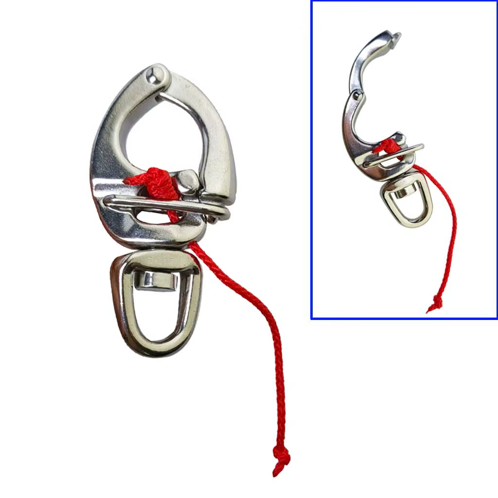 Manille à pression pour bateau à dégagement rapide, avec petit œil pivotant, 316 SS, Yacht, camion, 