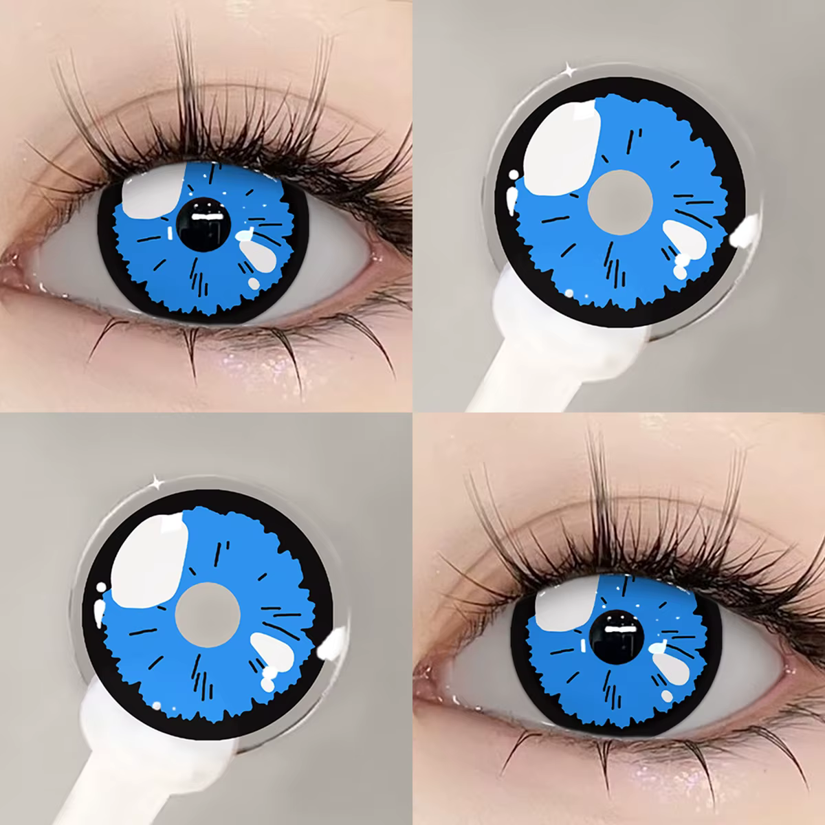UYAAI Cosplay lentilles de contact colorées cosmétiques élèves colorés lentilles de contact bleues m