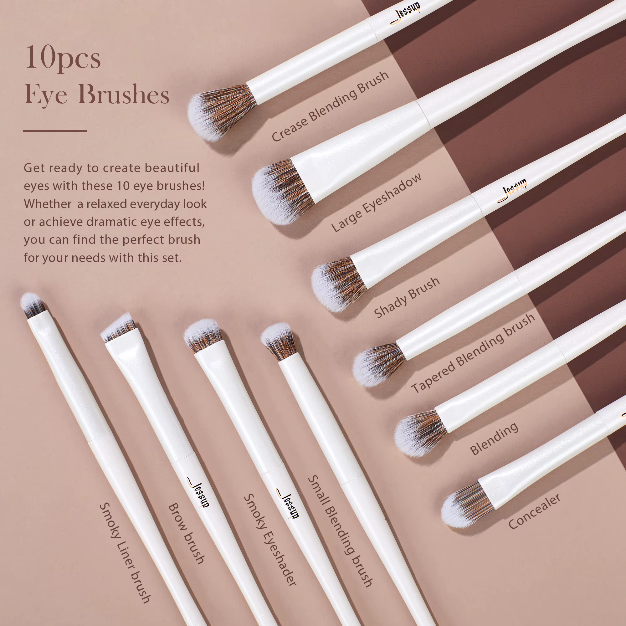 Jessup ensemble de pinceaux de maquillage, 4-14 pièces pinceaux de maquillage, fond de teint synthét