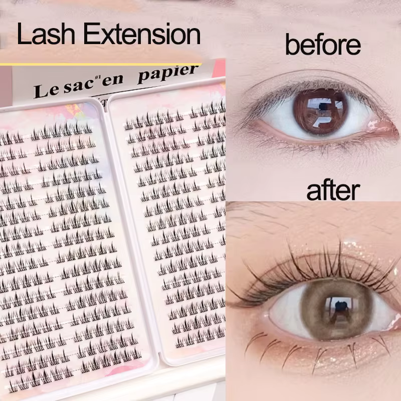 Grappe de cils d'extension de faux cils de grande capacité 384 pièces pour la beauté