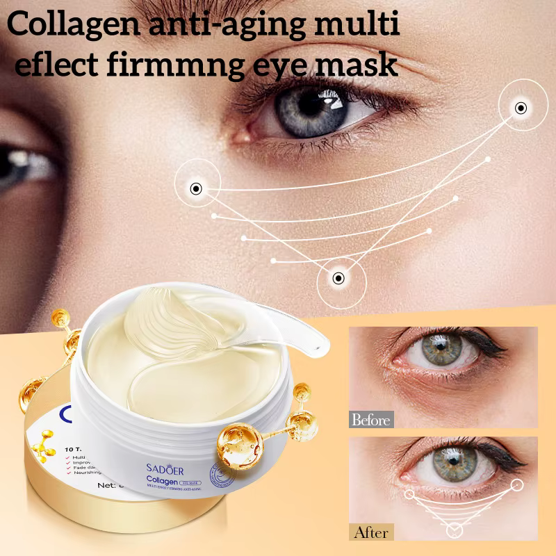 30 paires de masques pour les yeux raffermissants multi-effets au collagène, contenant du collagène