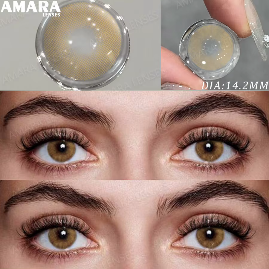 AMARA 1 paire de lentilles de Contact de couleur lentilles grises naturelles contatos de maquillage