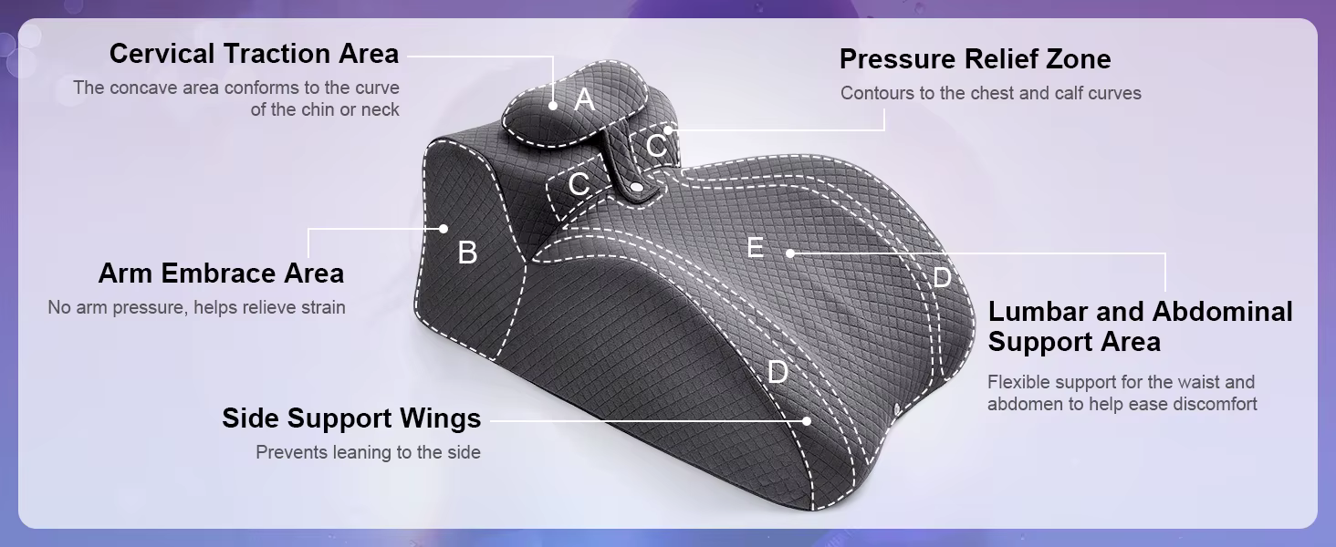 Oreiller pour s'allonger, parfait pour lire ou utiliser un téléphone en position allongée, offrant u