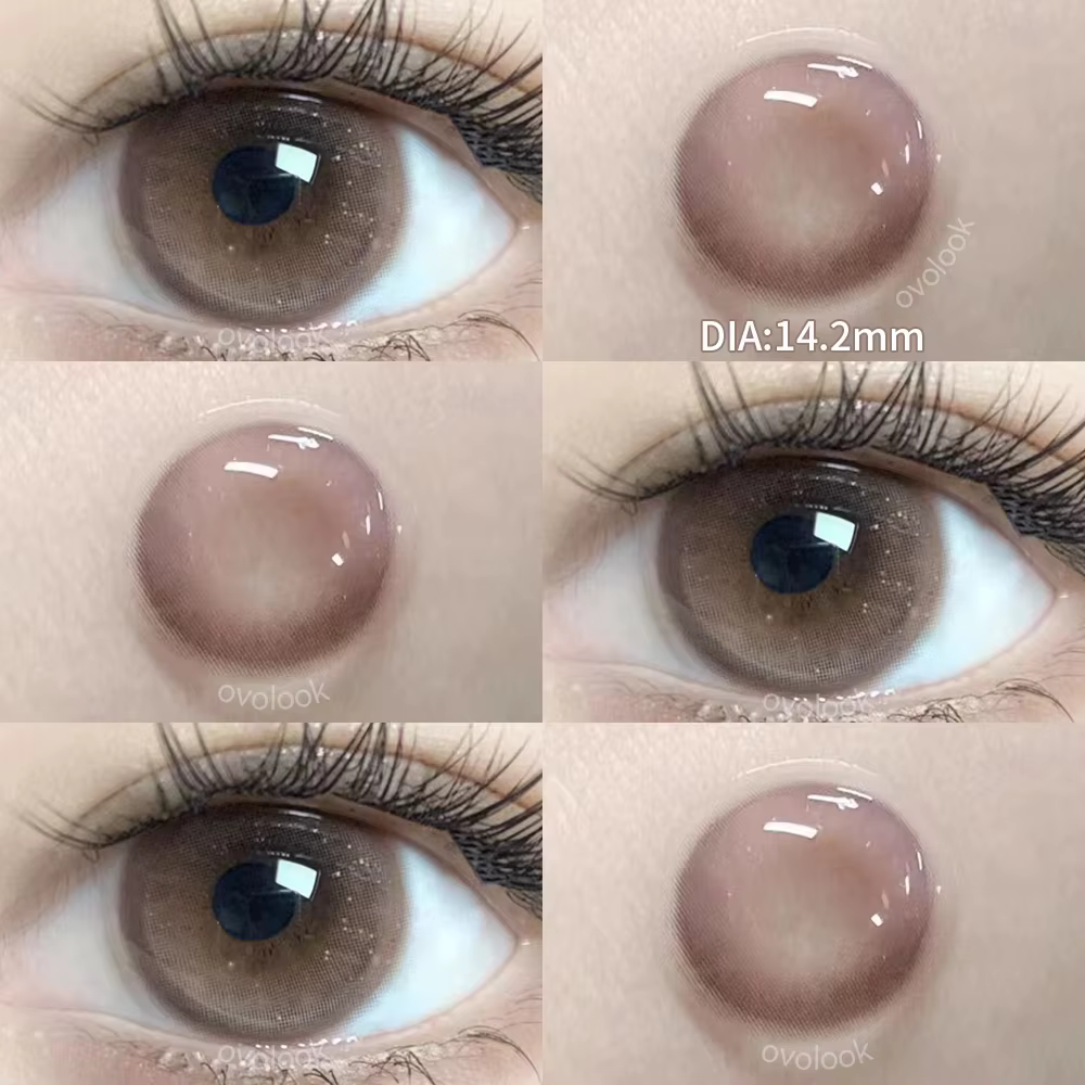 OVOLOOK-lentilles de couleur pour les yeux rose lentilles de Contact de couleur pour myopie pour les