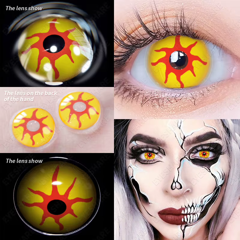 EYESHARE-Lentilles de Contact Colorées pour les Yeux, 2 Pièces, Bleu, Jaune, Cosplay, Anime, Pupille