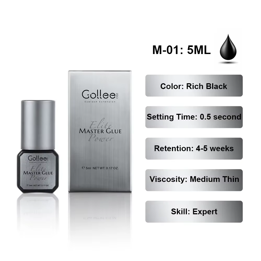 GOLLEE-Colle pour extensions de cils 0.5s, 10 pièces, étanches, 15ml, vente en gros