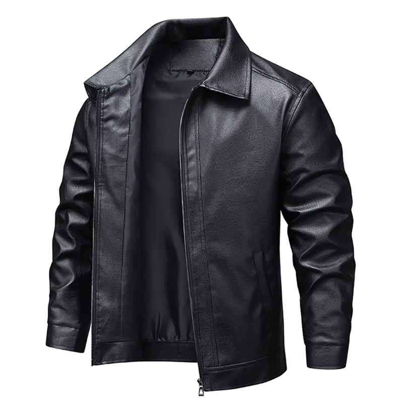 Hommes veste en simili cuir automne hiver vestes de motard mode noir moto manteau en cuir vêtements