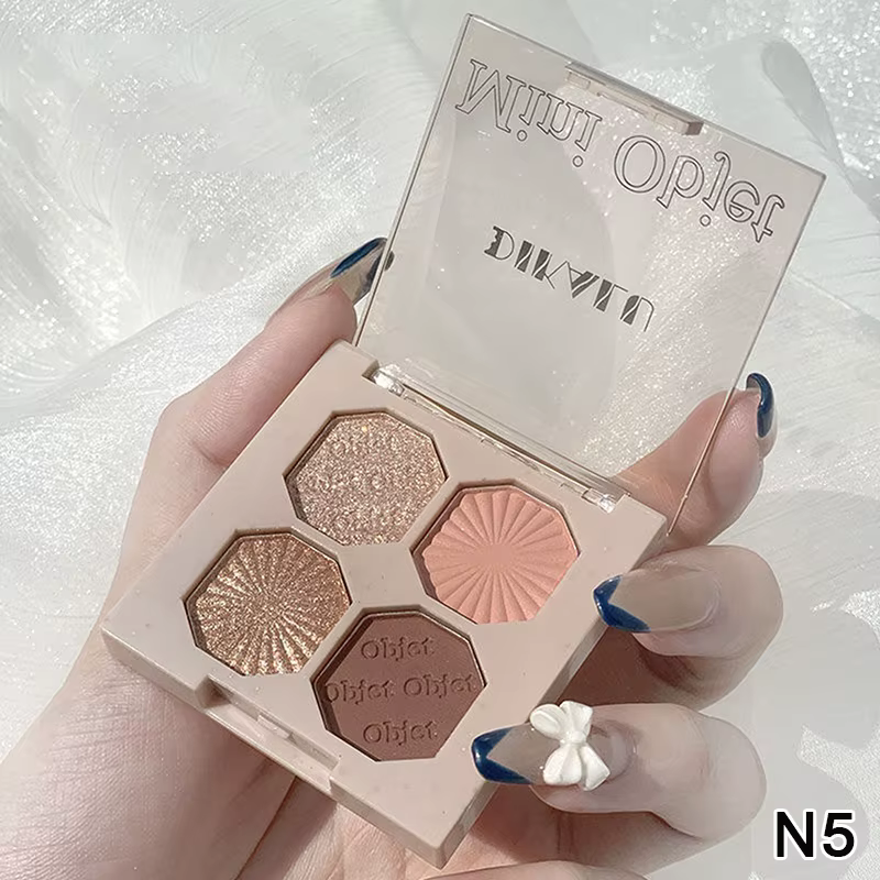 DIKALU 4 couleurs nacré paillettes fard à paupières Palette brillant mat miroitant ombre à paupières