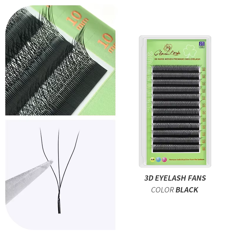 GLAMLASH L/LU/M W forme Extension de cils 3D préfabriqué Volume ventilateur cils W Style YY cils Fau