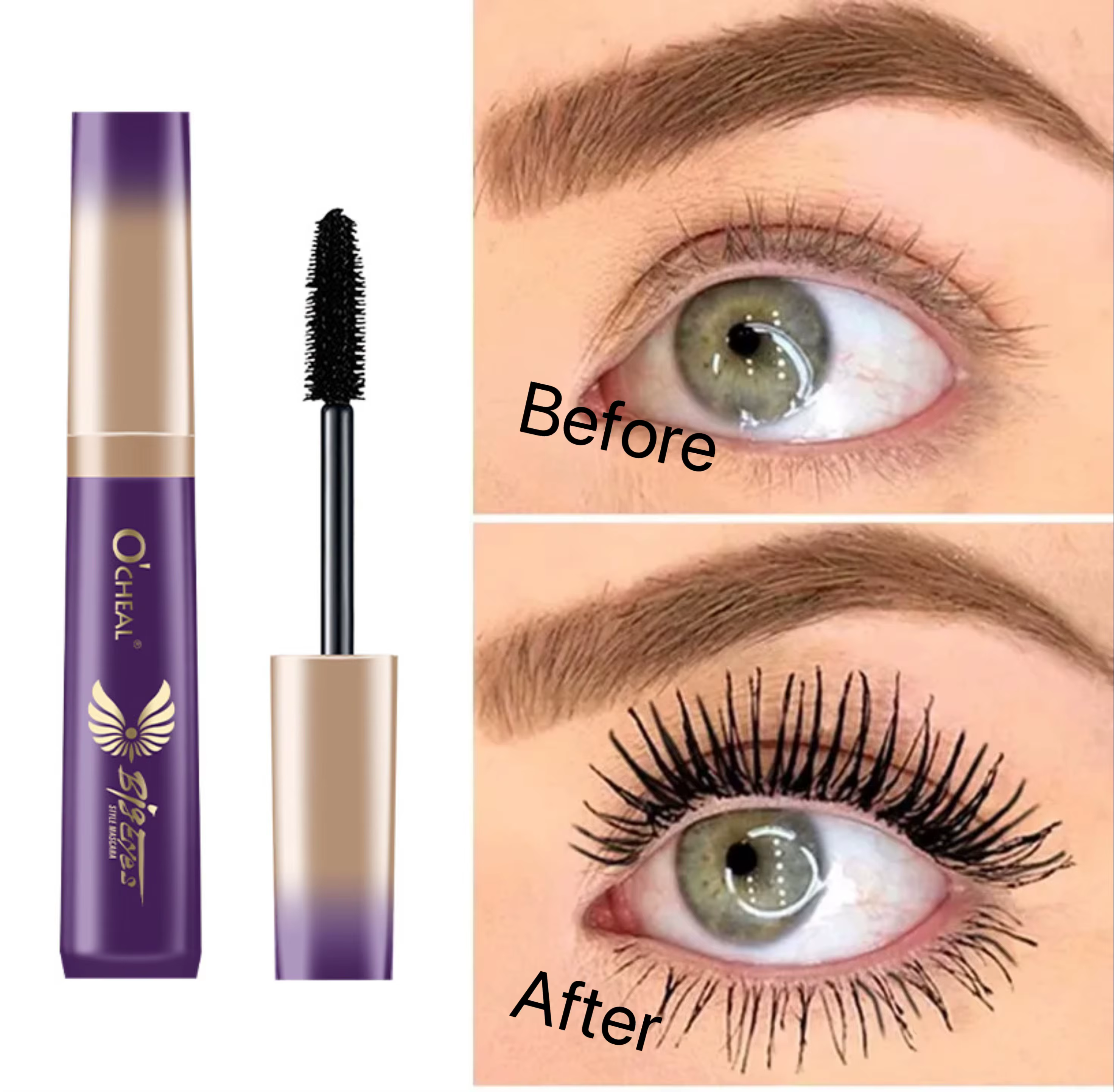 Mascara allongeant les cils, imperméable, longue durée, soyeux, Extension de cils noirs, maquillage,