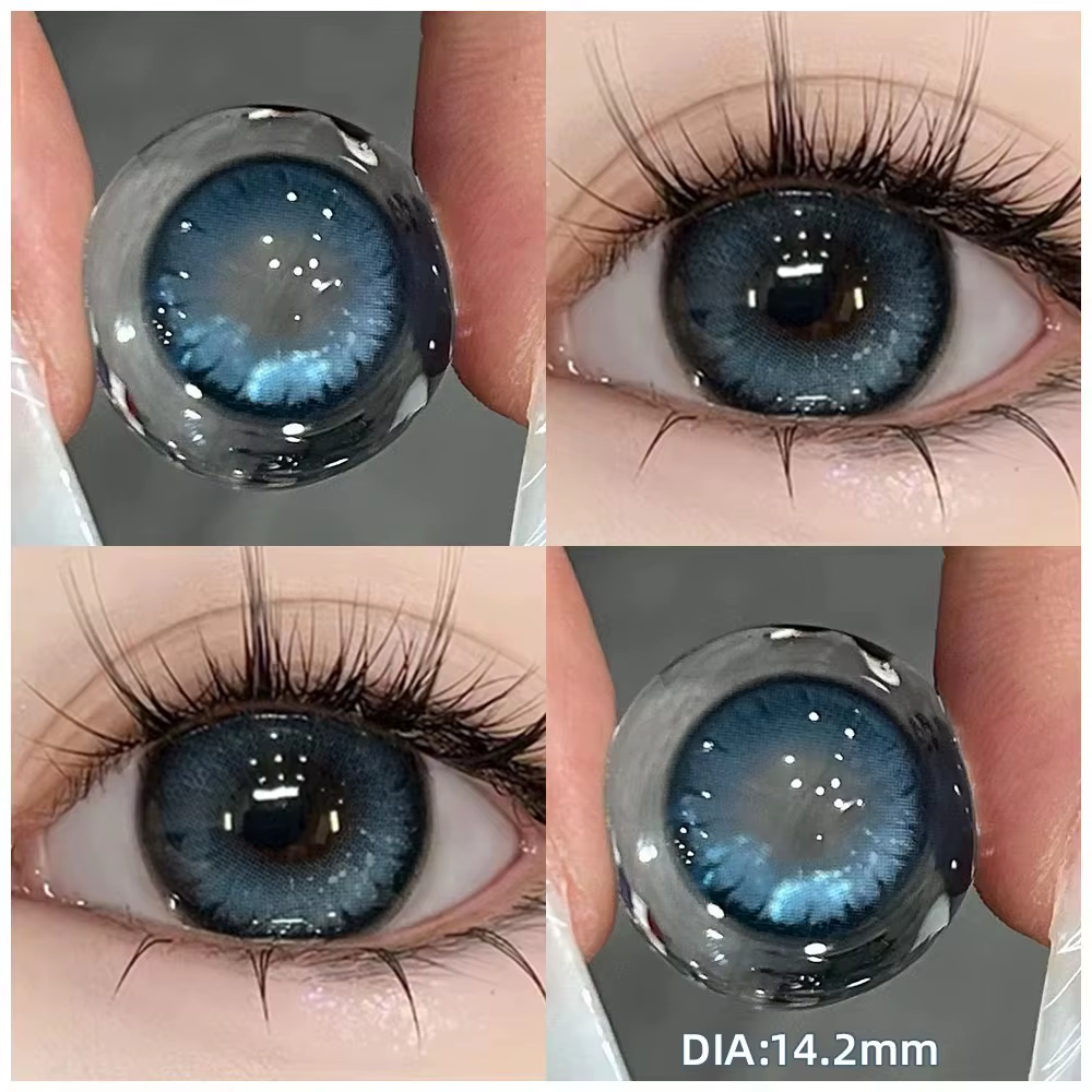  OVOLOOK-2pcs/par beauté bleu vert lentilles de couleur des yeux myopie lentilles de Prescription
