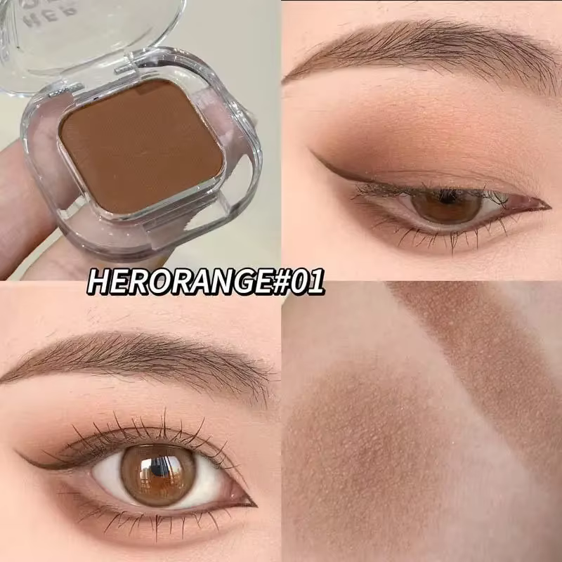 HERORANGE Palette de fards à paupières monochromes ombre à paupières mate fumé perle paillettes terr
