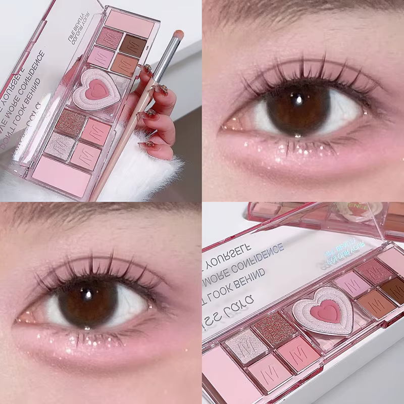 Palette de fards à barrage rose Love Coussins, ton frais naturel, faible saturation, palette de fard