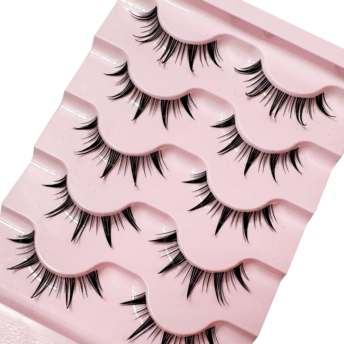 5/7/14 paires de cils Manga avec bande transparente, cils de Cosplay Anime japonais, pointes, aspect