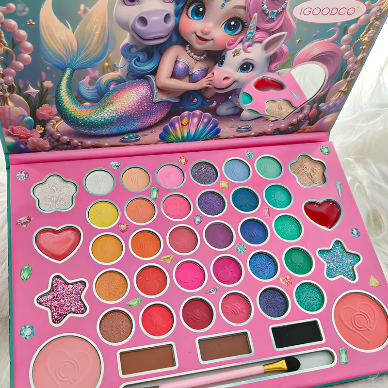 Palette de fards à paupières 41 couleurs avec pinceau double extrémité – Ensemble de maquillage pour