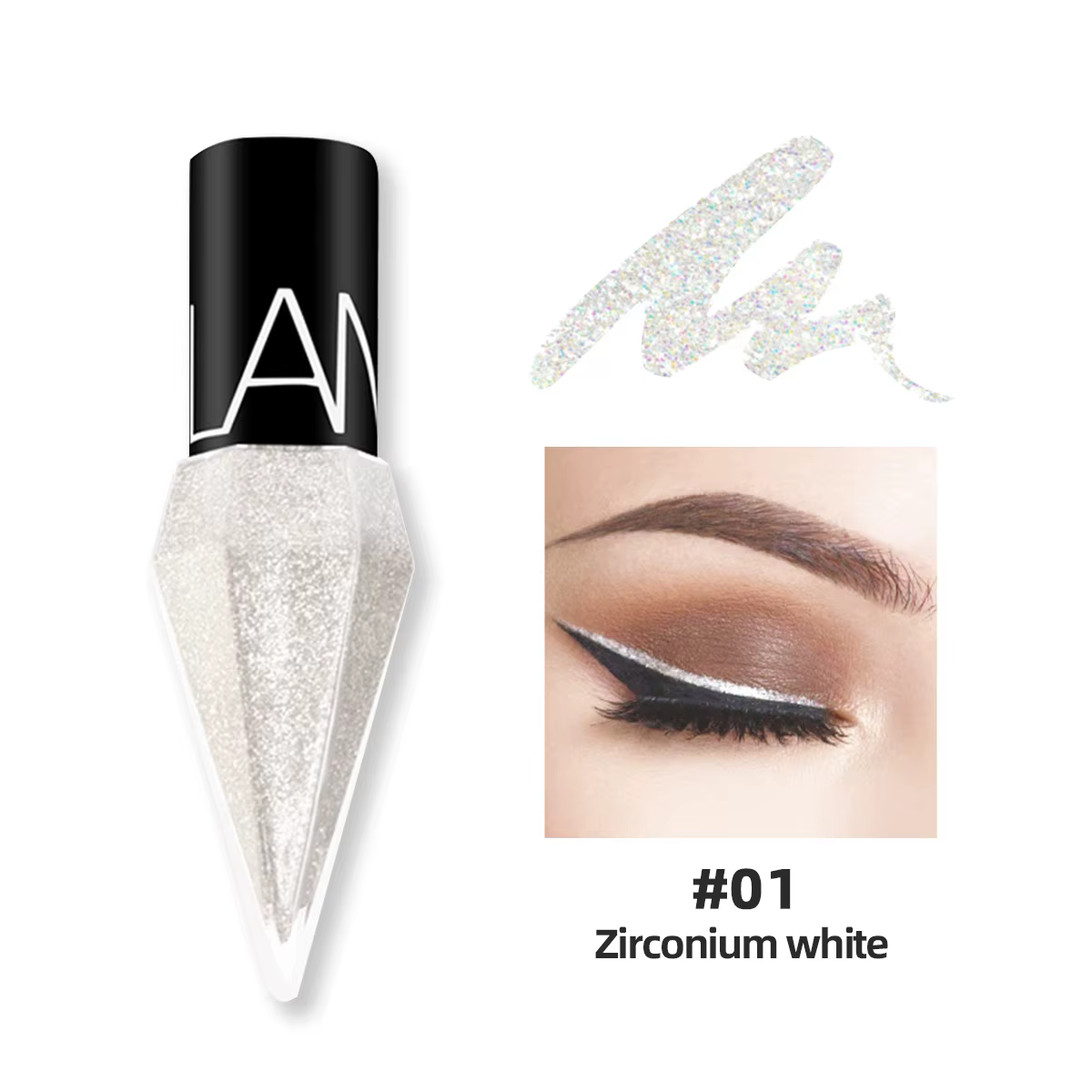 Diamant brillant Eye Liners fard à paupières imperméable argent Rose or couleur paillettes Eyeliner 