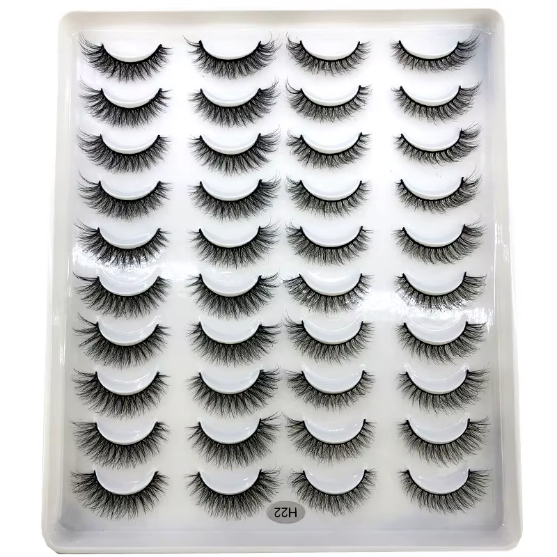 Faux-cils 3D en faux vison, 20 paires, naturels, dramatiques, moelleux, doux, contaminants, volume c