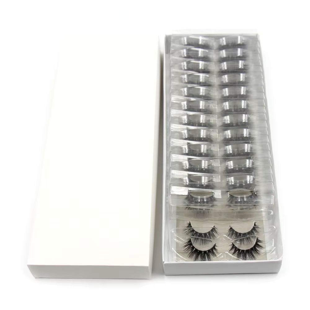30/60/100 paires de cils de vison sans boîte cils de vison 3D courts faux cils de vison naturel en v
