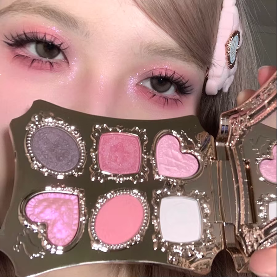 Palette de fards à paupières Flower Knows Garden Matte Pearlescent Powder Fine Six Color, contour, l