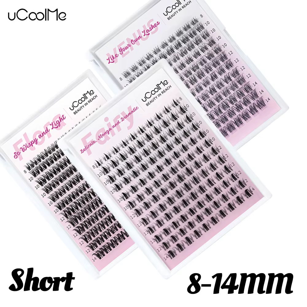 Extensions de cils individuels Manga uCoolMe Lashes Short Fairy Venus Flora 0.05mm, bouquets à espac