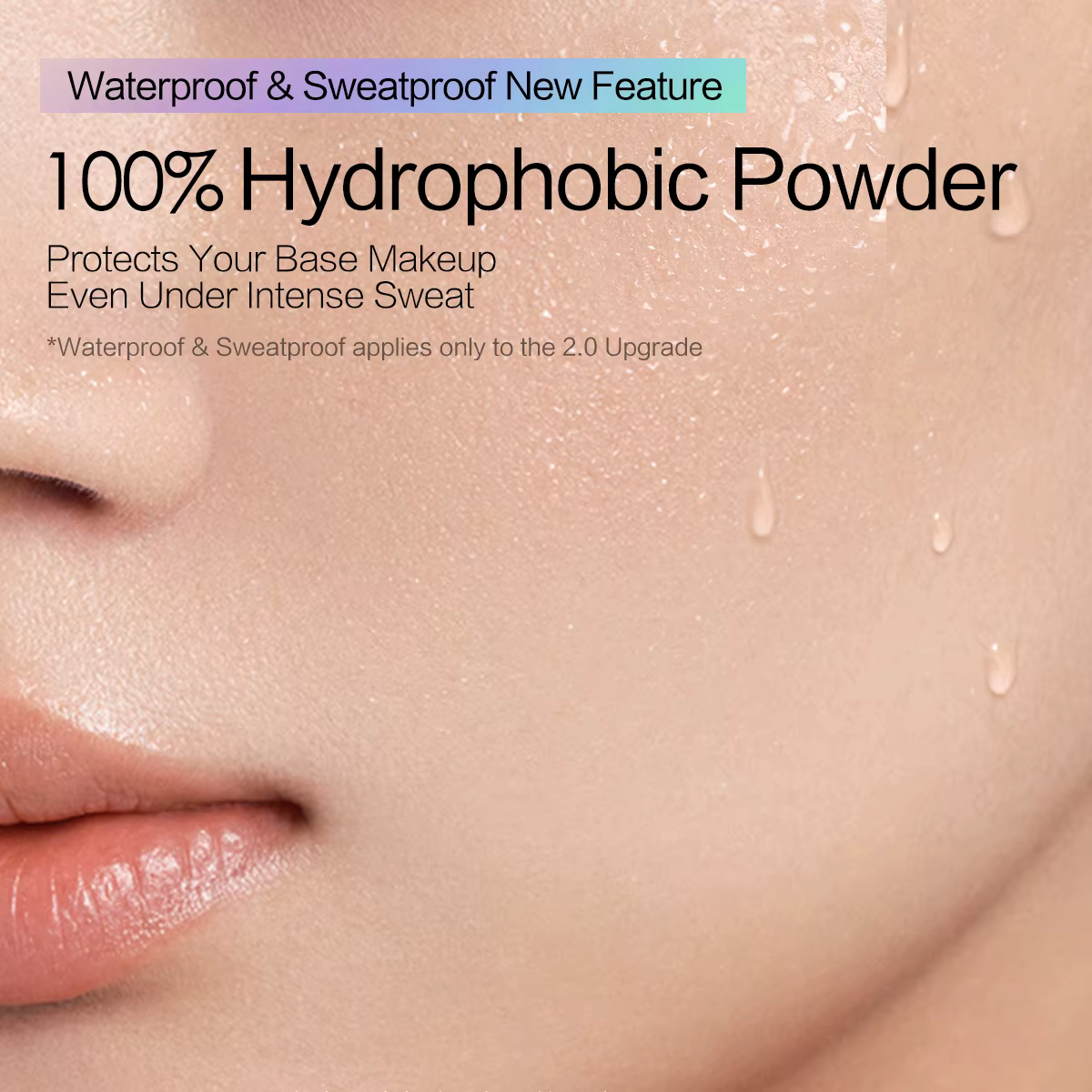 CARSLAN 2.0 poudre pressée à mise au point douce à aimant noir imperméable à l'eau anti-transpiratio