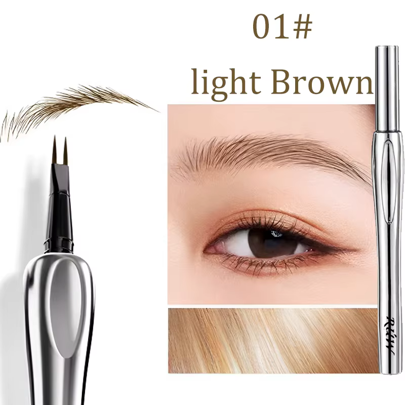 Crayon à sourcils liquide à 2 points, imperméable, résistant à la sueur, contour des sourcils sauvag