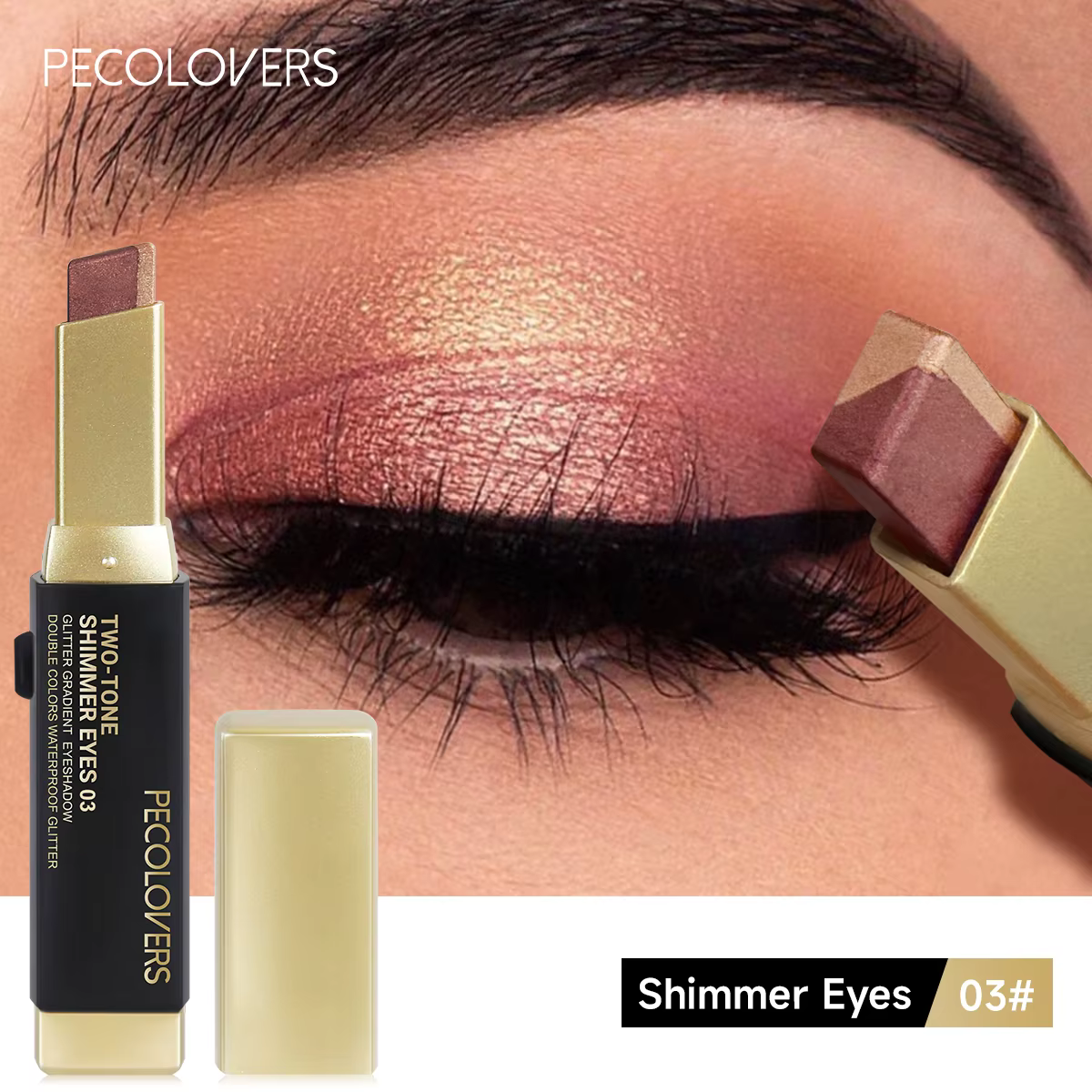 Bâton de fard à paupières Double couleur, paillettes, surbrillance, maquillage pour les yeux, imperm