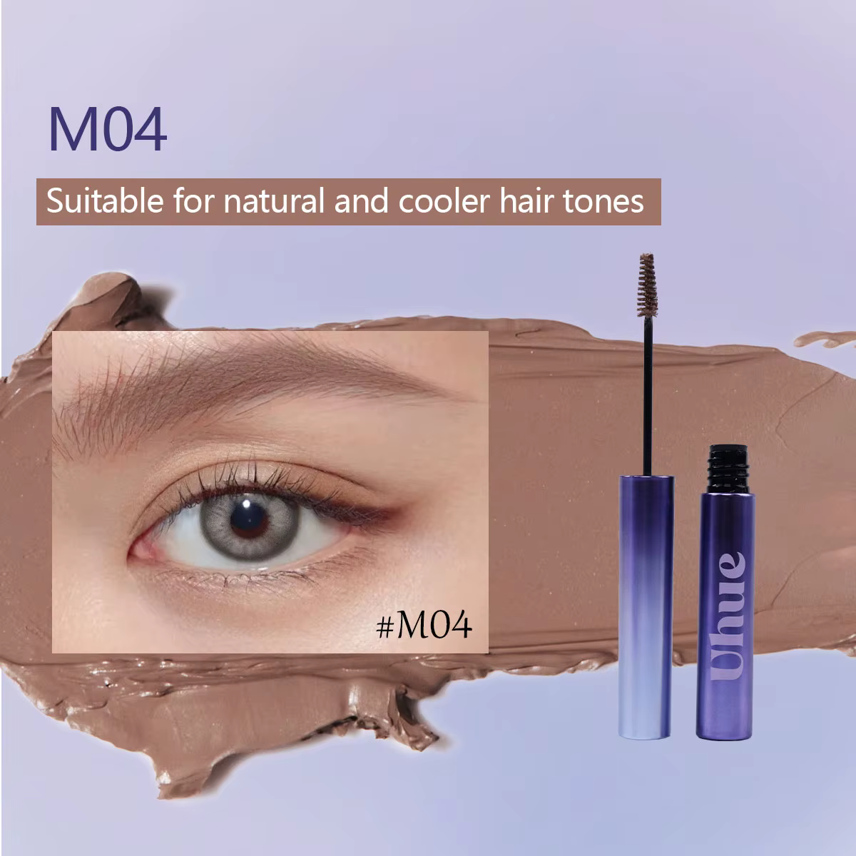 Mascara à sourcils Uhue Velvet Mist, Texture Velvet Mist, léger et sans grappes, Application lisse e