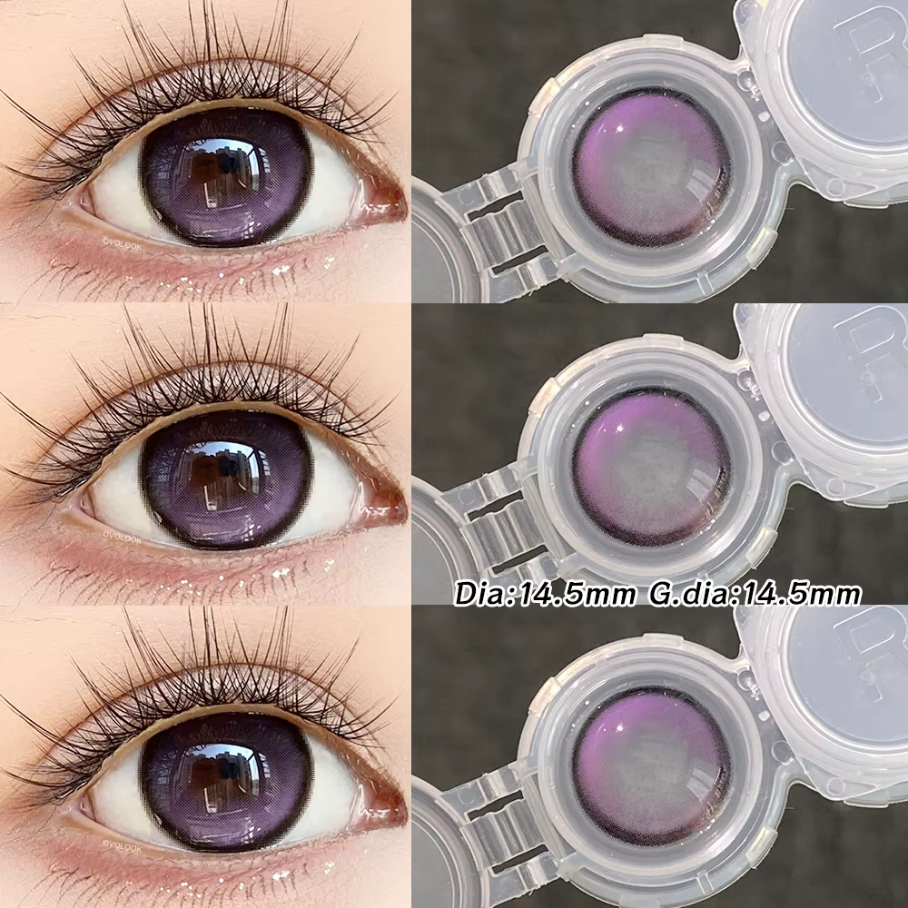 OVOLOOK - 2 paires de lentilles de couleur pour les yeux, lentilles de contact violettes, lentilles