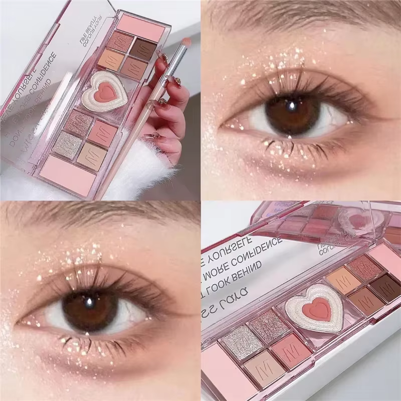 Palette de fards à barrage rose Love Coussins, ton frais naturel, faible saturation, palette de fard