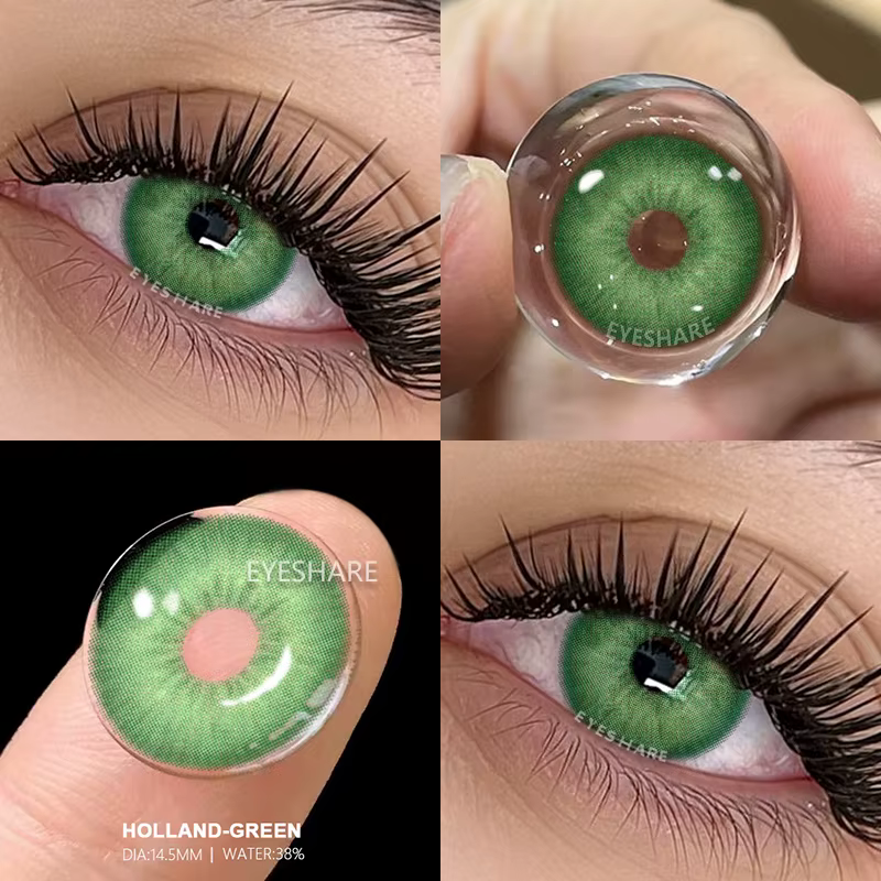 AMARA Lentilles de contact de couleur marron Look naturel Lentilles pour les yeux verts Lentilles gr