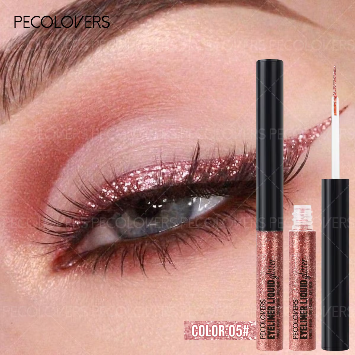 Stylo liquide Eyeliner scintillant, imperméable, résistant à la sueur, pas facile à tacher, ombre à 