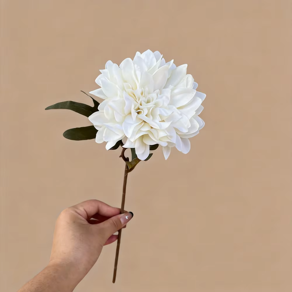 Fleur de Dahlia Artificielle Blanche, Fleur de Dahlia Artificielle, Décoration Florale pour Mariage,