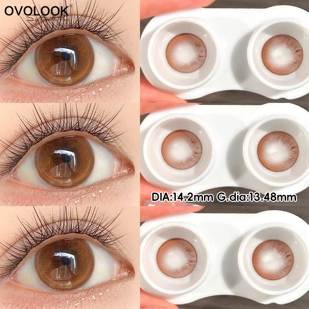 Lentilles de contact colorées OVOLOOK Native Iris Brown 14,2 mm, effet soft focus, pour un look natu