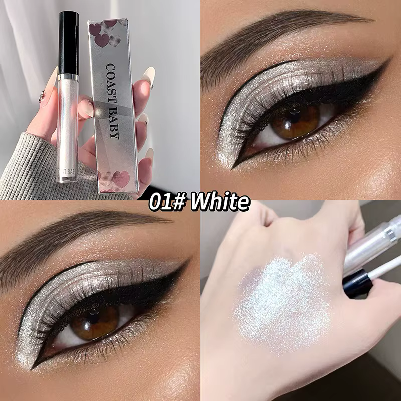 Fard à paupières liquide nacré 12 couleurs, maquillage naturel Smokey argent scintillant diamant pai