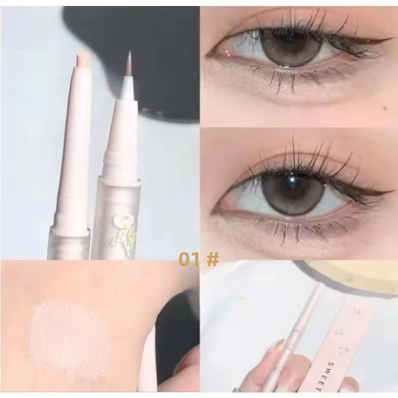 Crayon multifonctionnel à Double extrémité, ver à soie couché, surligneur, stylo de maquillage, liqu
