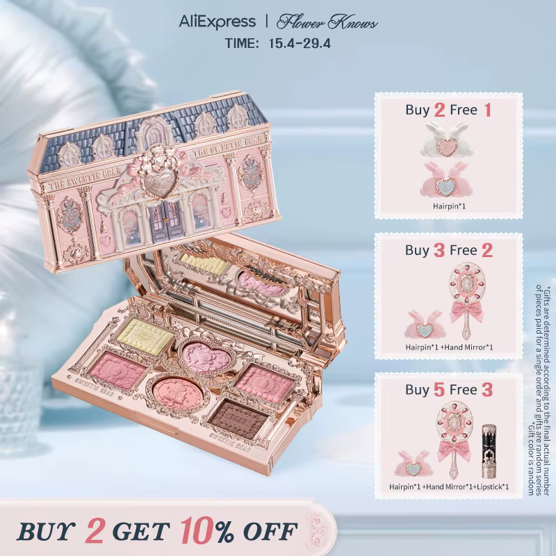 [NOUVEAU] Palette de maquillage 6 couleurs Flower Knows The Sweetie Bear Collection